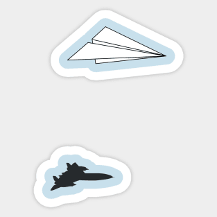 Paper Airplane Shadow Sticker